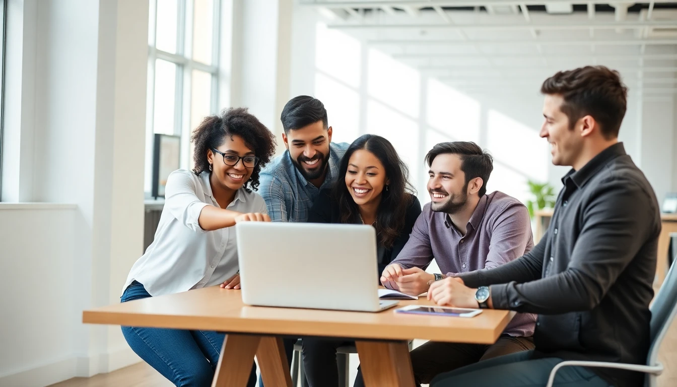 Nossa equipe trabalhando em um projeto
